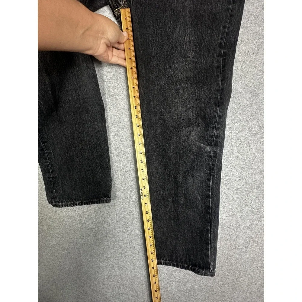Levis 501 Jean 36x32 Charcoal Black‎ Wallet Fade Button Fly Cotton Y2K